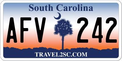 SC license plate AFV242