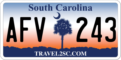 SC license plate AFV243