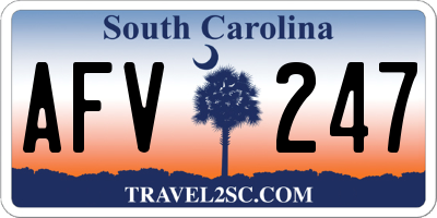 SC license plate AFV247
