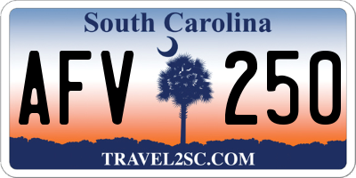 SC license plate AFV250