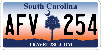 SC license plate AFV254