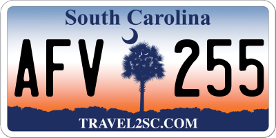 SC license plate AFV255