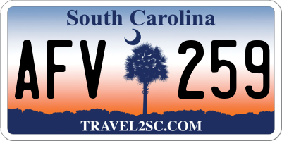 SC license plate AFV259