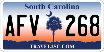 SC license plate AFV268