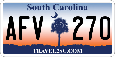 SC license plate AFV270