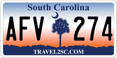 SC license plate AFV274