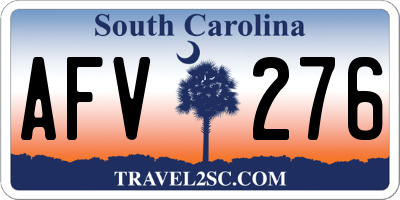 SC license plate AFV276