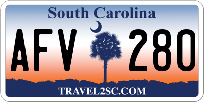 SC license plate AFV280