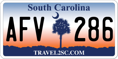 SC license plate AFV286