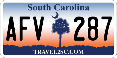 SC license plate AFV287