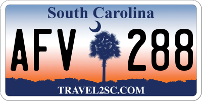 SC license plate AFV288