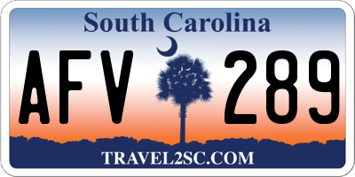SC license plate AFV289