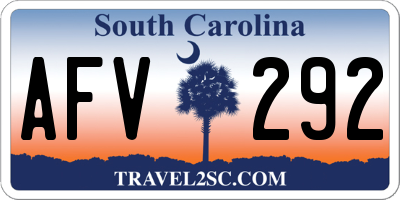 SC license plate AFV292