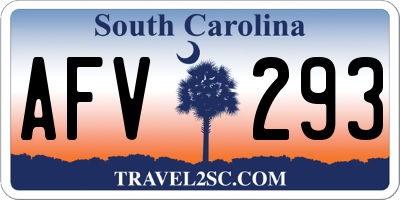 SC license plate AFV293