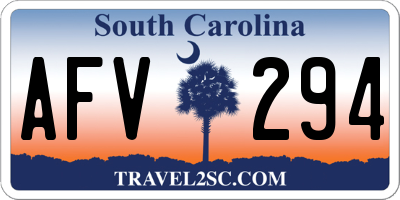 SC license plate AFV294