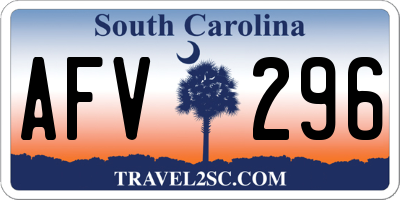 SC license plate AFV296