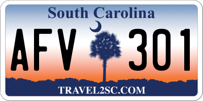 SC license plate AFV301