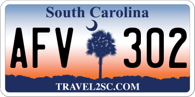 SC license plate AFV302