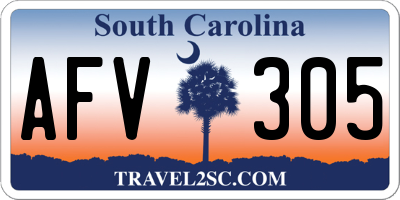 SC license plate AFV305