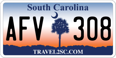 SC license plate AFV308