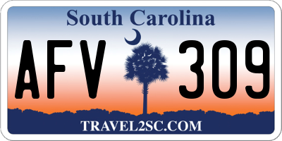 SC license plate AFV309