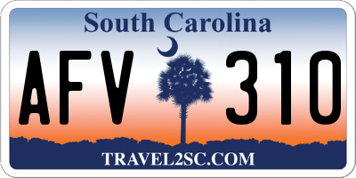 SC license plate AFV310