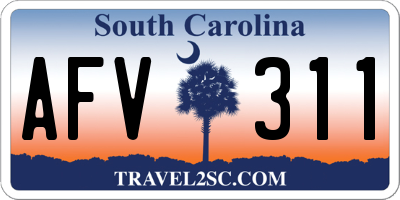 SC license plate AFV311
