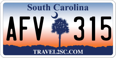 SC license plate AFV315