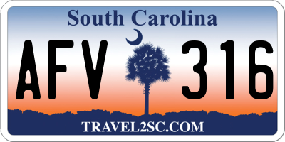 SC license plate AFV316
