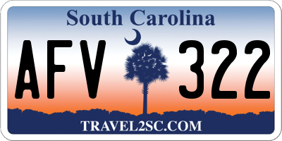 SC license plate AFV322
