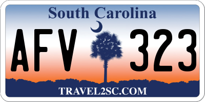 SC license plate AFV323