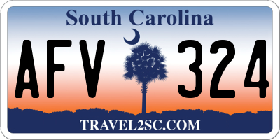 SC license plate AFV324