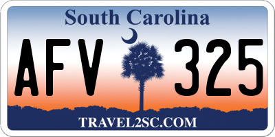 SC license plate AFV325