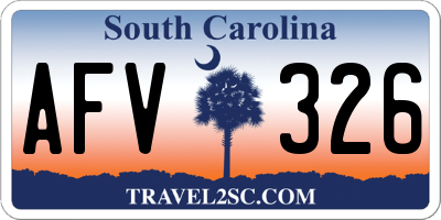 SC license plate AFV326