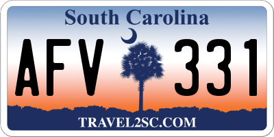 SC license plate AFV331