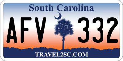 SC license plate AFV332