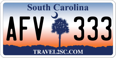 SC license plate AFV333