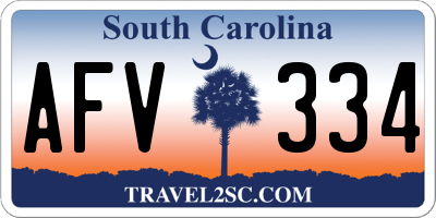 SC license plate AFV334