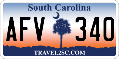 SC license plate AFV340