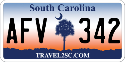 SC license plate AFV342