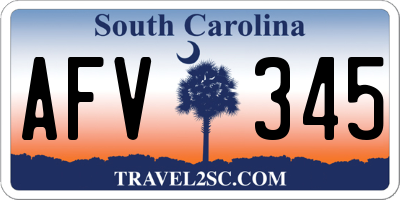 SC license plate AFV345