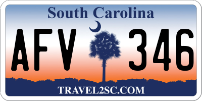 SC license plate AFV346