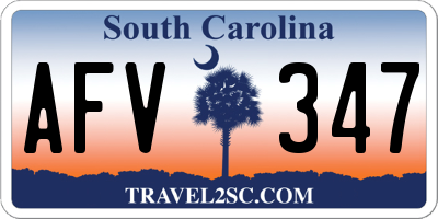 SC license plate AFV347