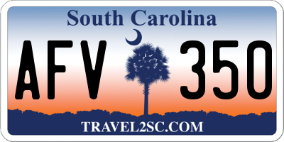 SC license plate AFV350