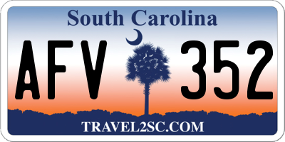 SC license plate AFV352