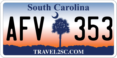 SC license plate AFV353
