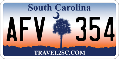 SC license plate AFV354