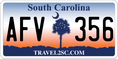 SC license plate AFV356