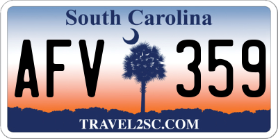 SC license plate AFV359