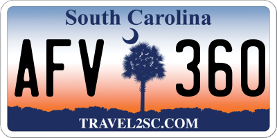 SC license plate AFV360